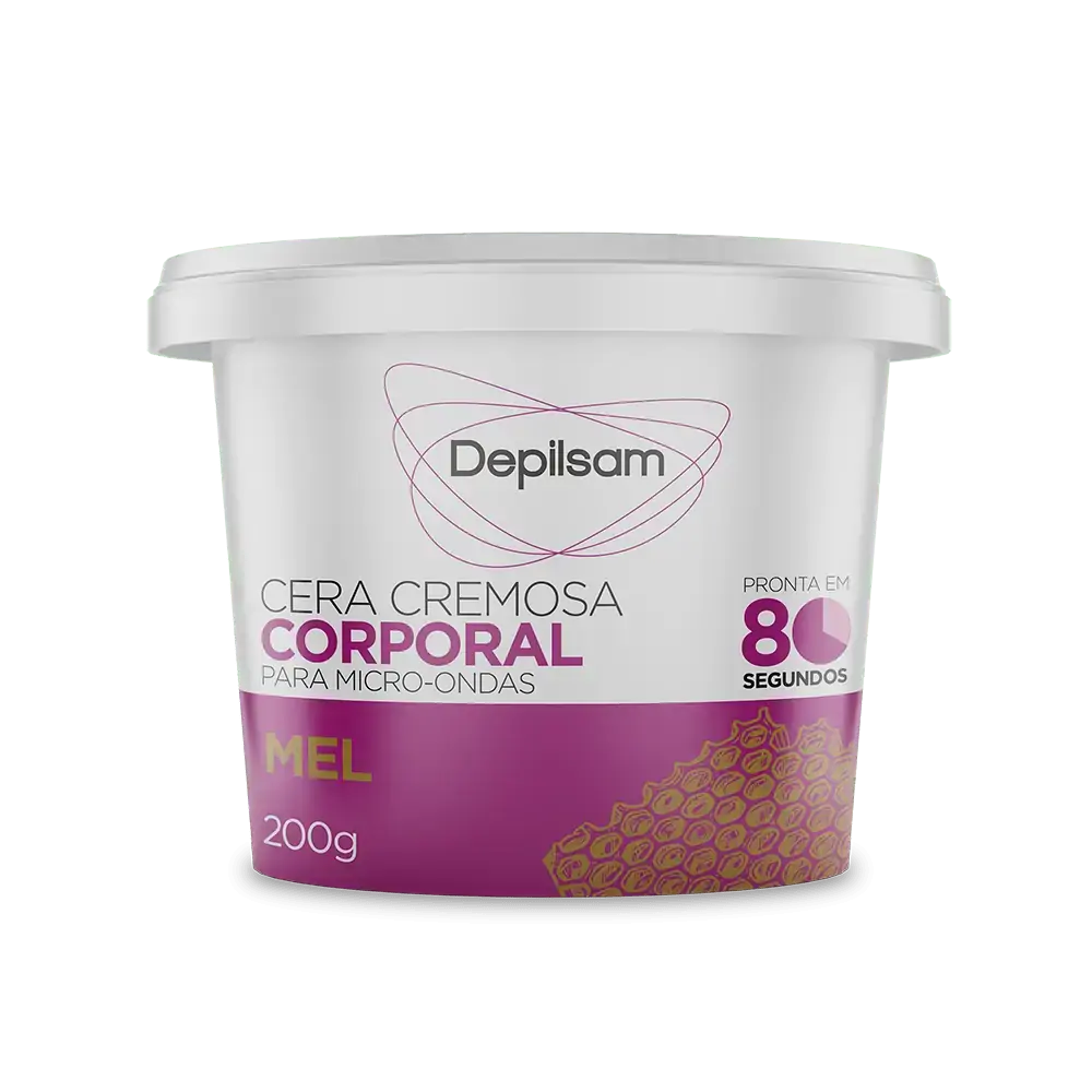 Cera Cremosa Corporal Para Micro-Ondas DEPILSAM Mel Pote 200g