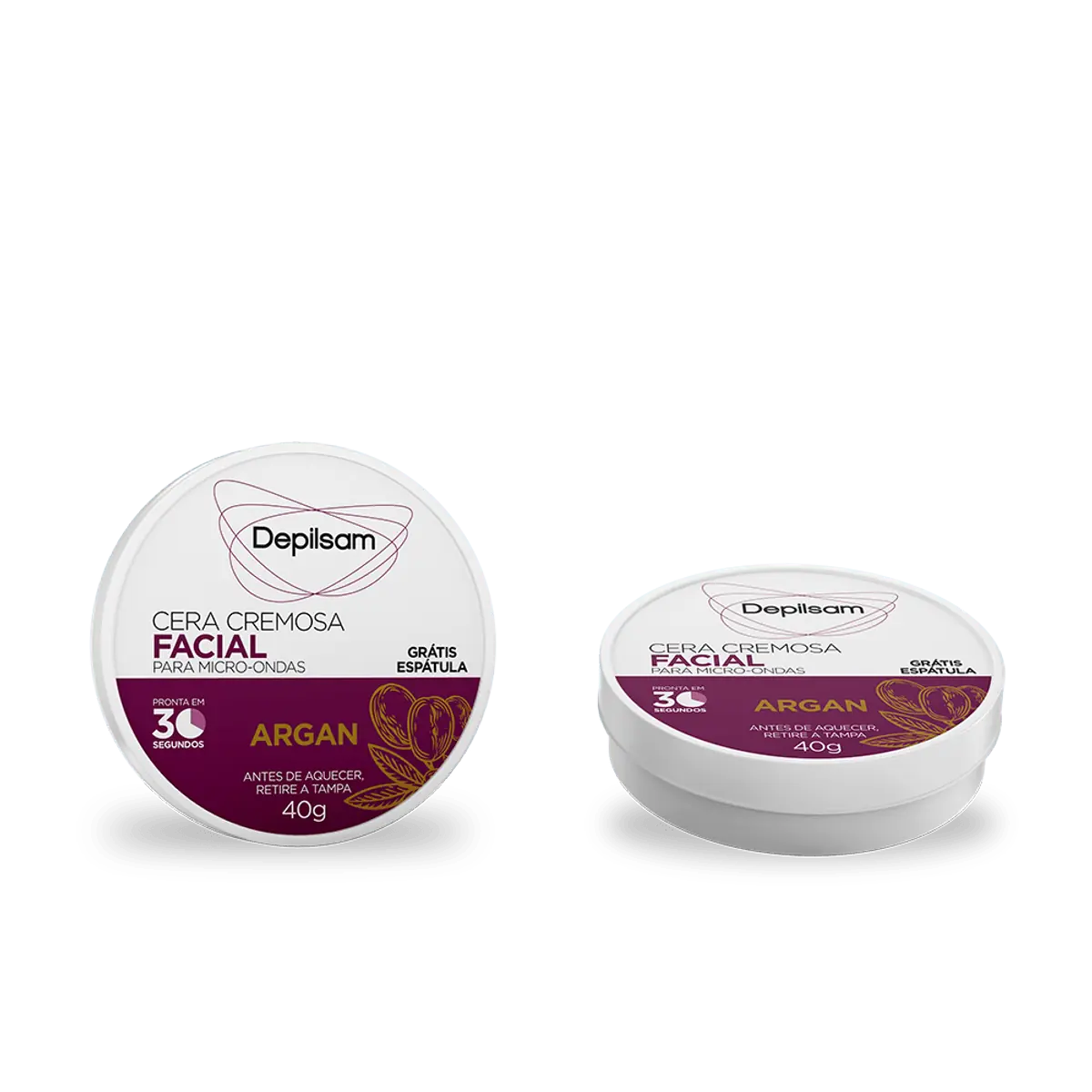 Cera Depilatória Cremosa Micro Ondas Argan Depilsam 40g Grátis Espátula