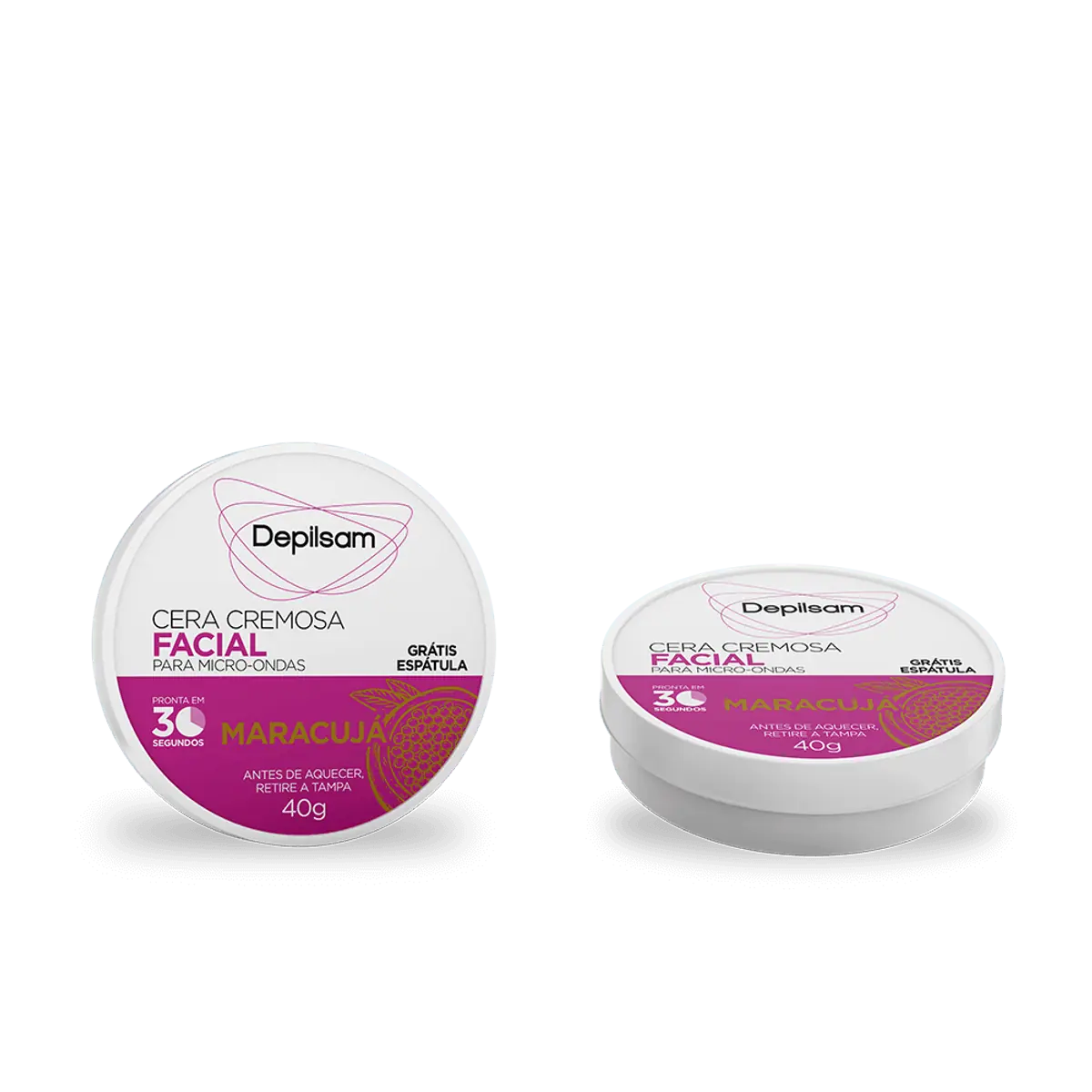 Cera Depilatória Cremosa Micro Ondas Maracujá Depilsam 40g Grátis Espátula