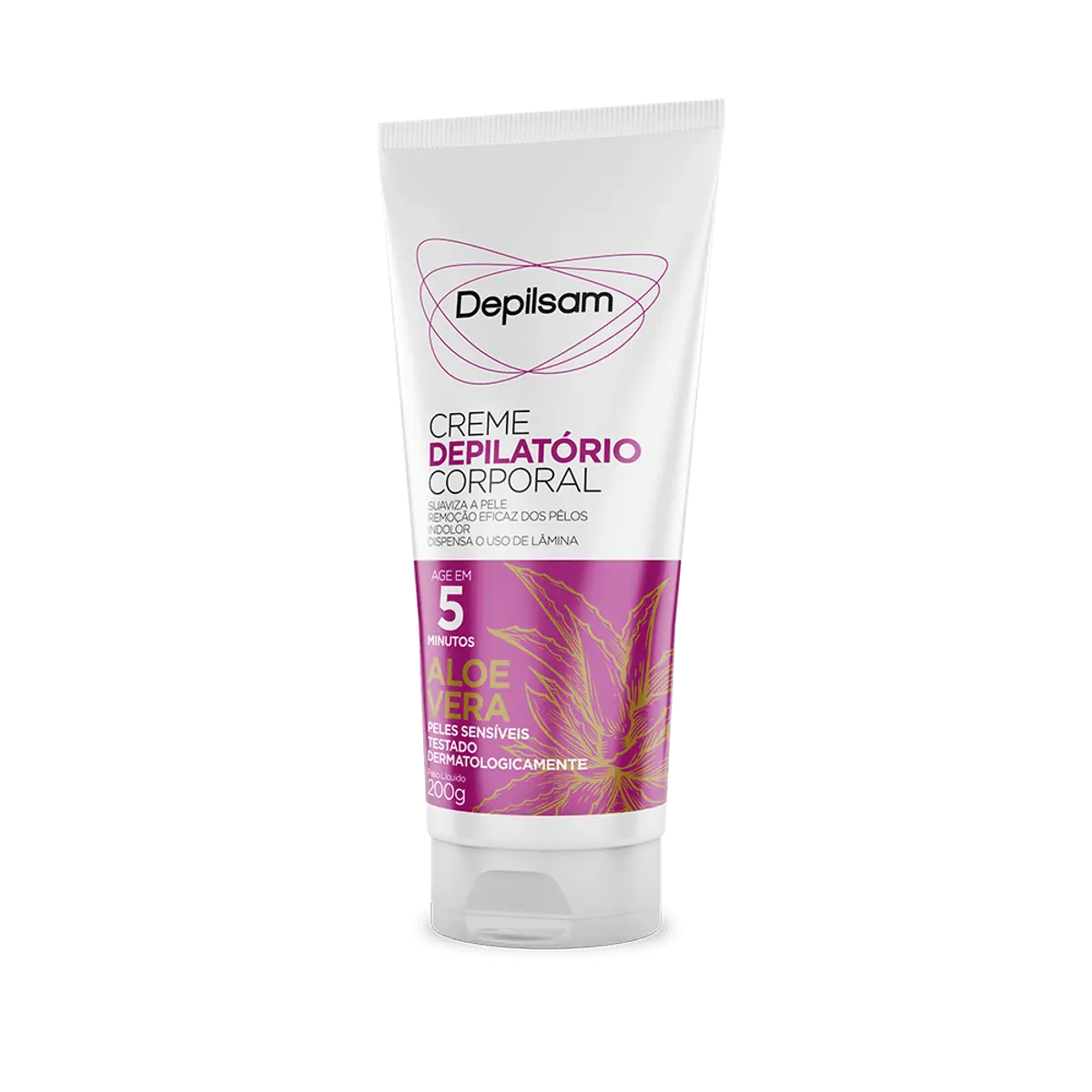 Creme Depilatório Aloe Vera Corporal Pele Sensível Depilsam Bisnaga 200g