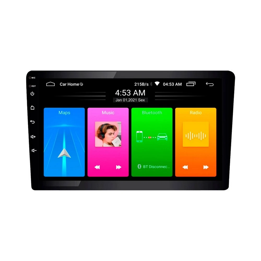 Reprodutor de Vídeo Multimidia 9 Pol. 2 Din Usb/Auxiliar/Fm/Android - ROADSTAR BRASIL RS909BRPLUS