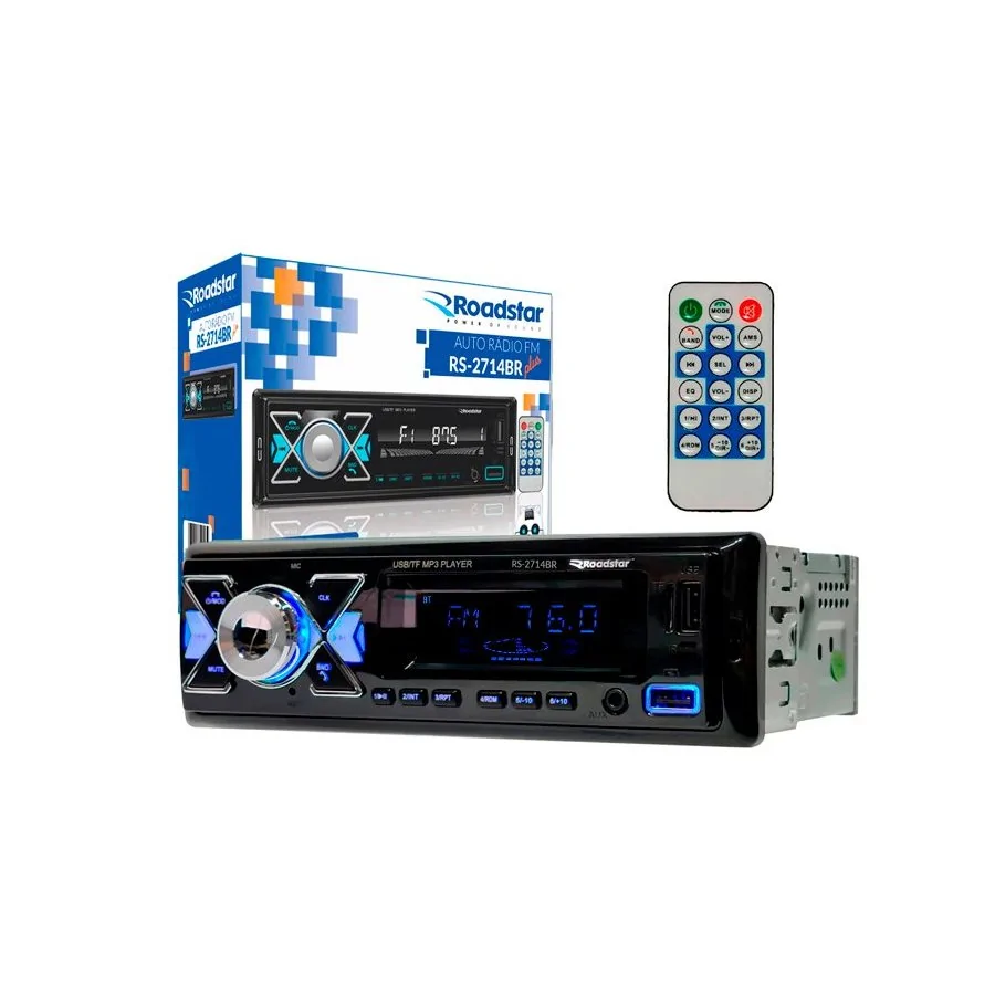 FM/BLUE/MP3/SD/AUX/CONTR REM - ROADSTAR BRASIL RS2714BR