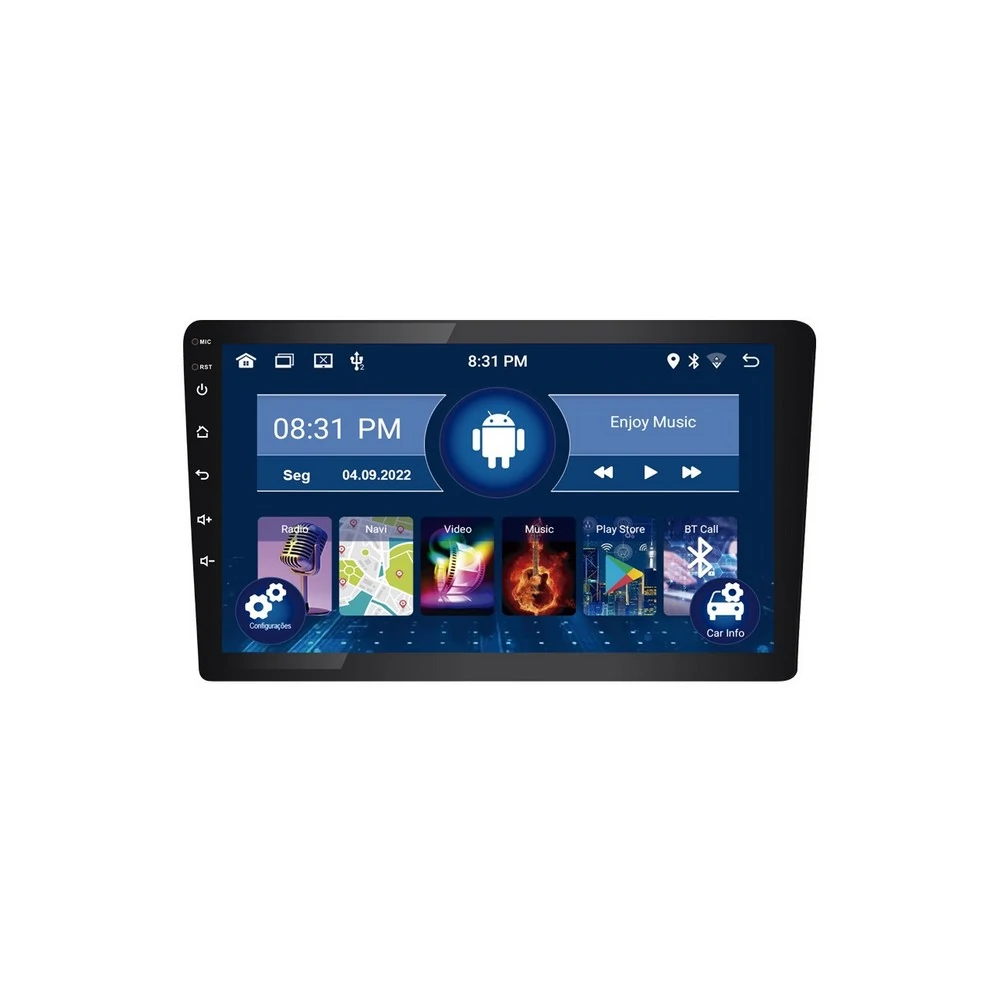 Reprodutor de Vídeo Multimidia 10 Pol. 2Din Usb/Auxiliar/Bluetooth/Gps - ROADSTAR BRASIL RS1001BRPLUS
