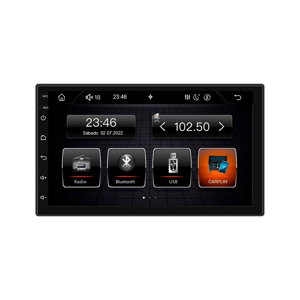 MULTIMIDIA 7" 2DIN USB/AUX/BT/CARPLAY SLIM - ROADSTAR BRASIL RS708BR