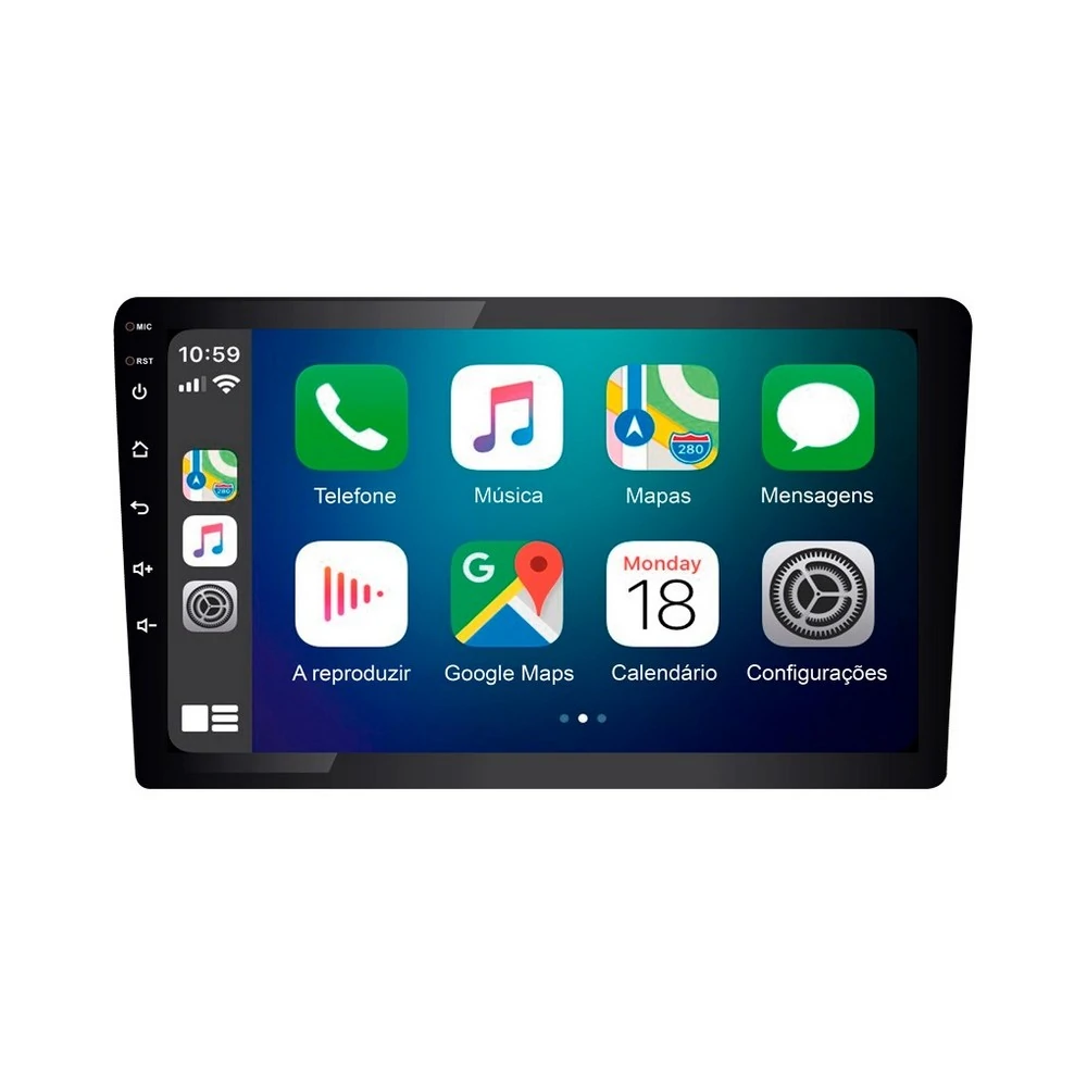MULTIMIDIA 9" 2DIN USB/AUX/BT/CARPLAY SLIM - ROADSTAR BRASIL RS908BR
