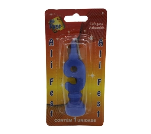 Vela Aniversario Festhamires Azul N 9