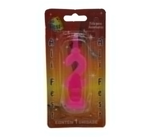 Vela Aniversario Festhamires Rosa N 2