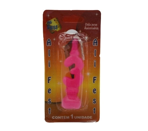 Vela Aniversario Festhamires Rosa N 3