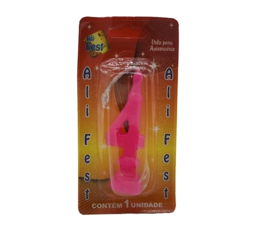 Vela Aniversario Festhamires Rosa N 4