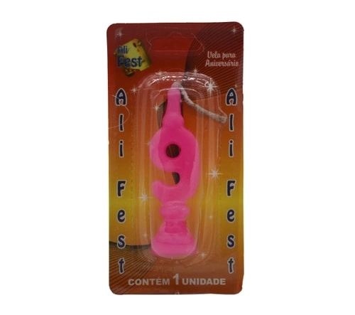 Vela Aniversario Festhamires Rosa N 9