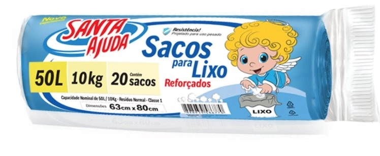 Saco Lixo Santa Ajuda 50l Azul