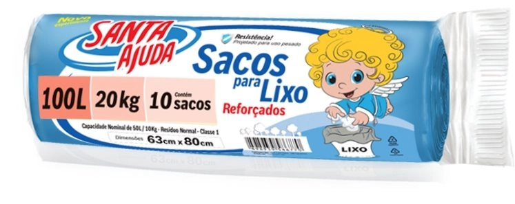 Saco Lixo Santa Ajuda 100l Azul