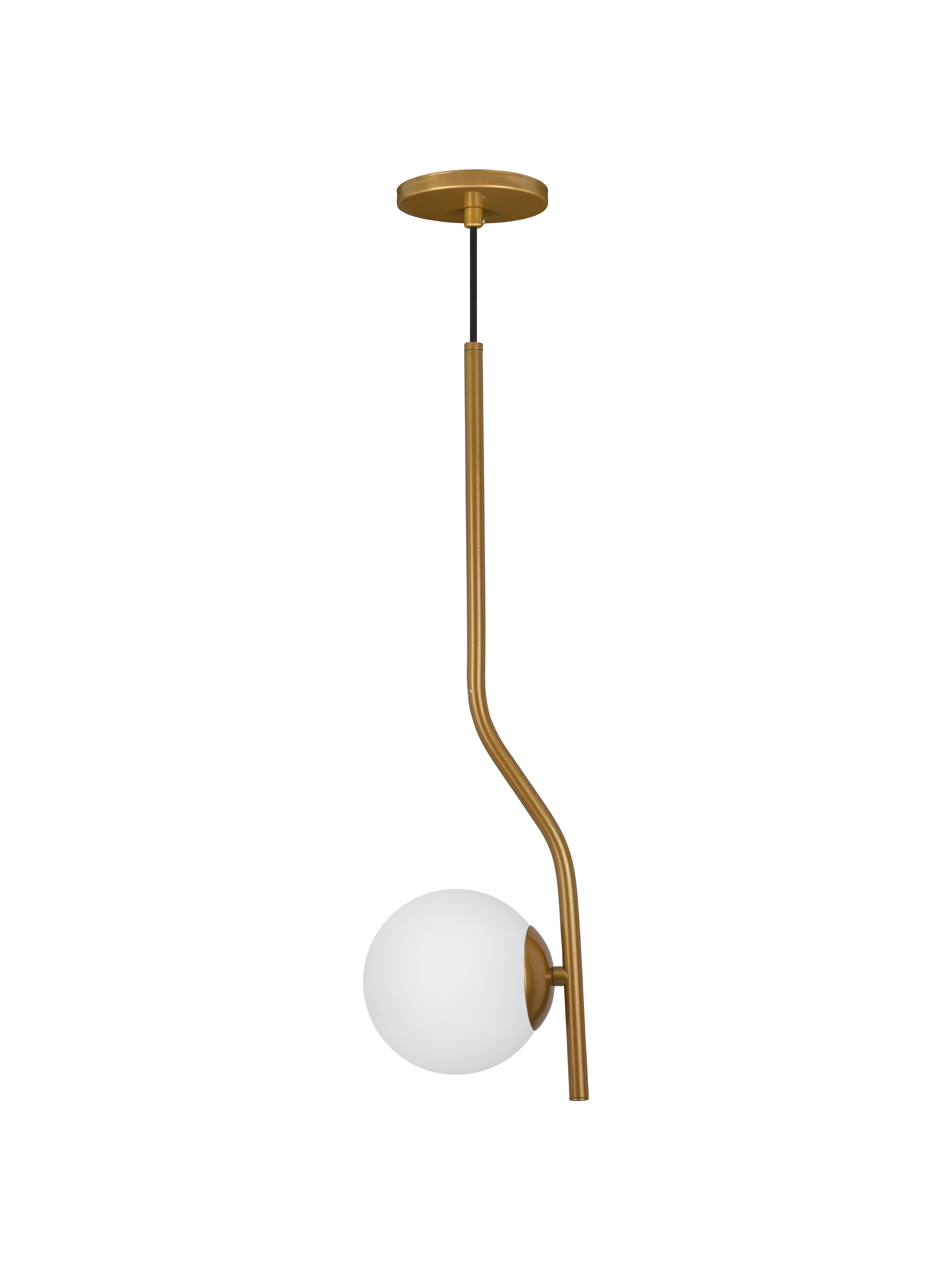Pendente Jabuticaba Angular Globo Vidro Inclinado Dourado