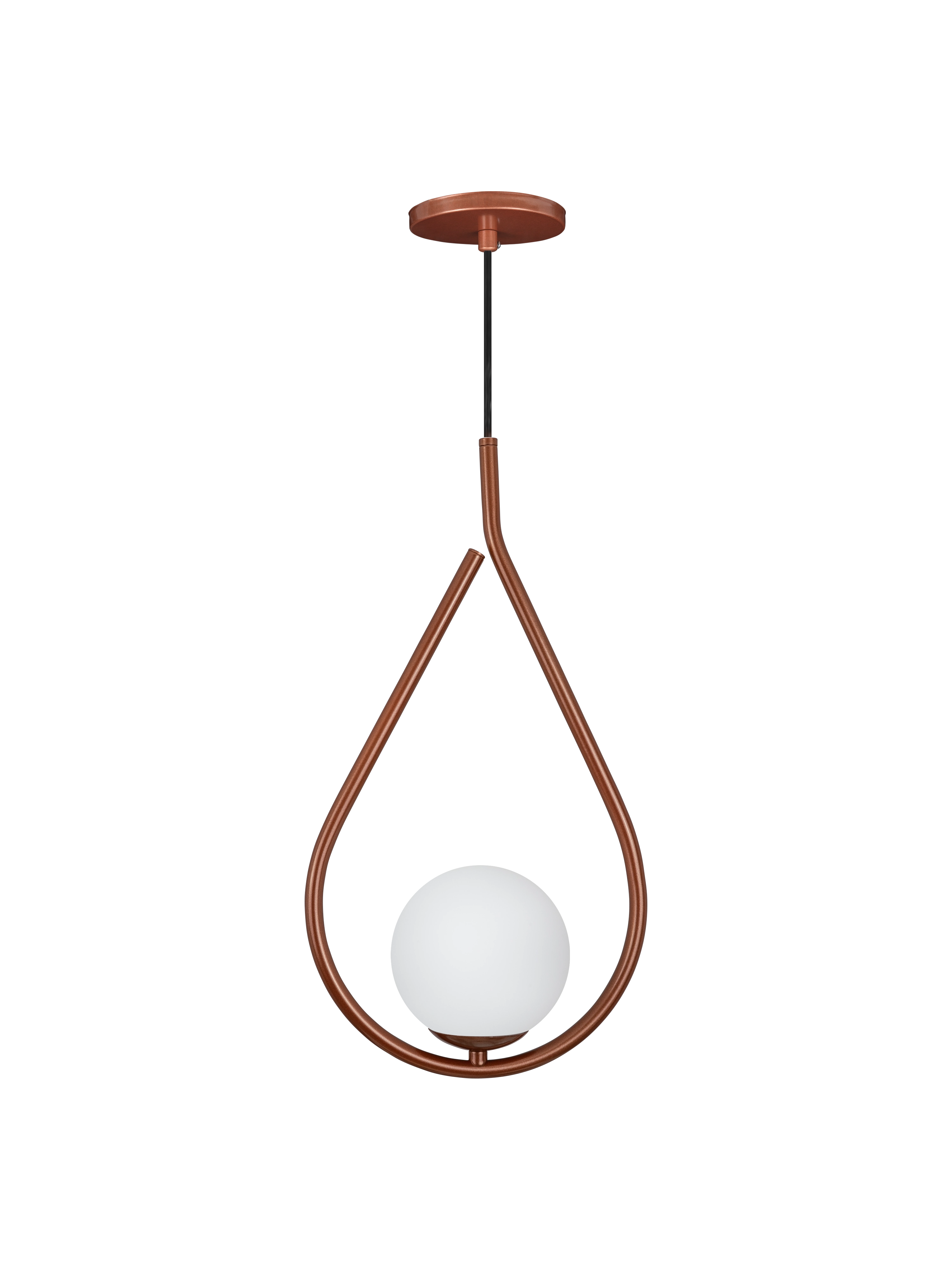 Pendente Jabuticaba Gota Globo Vidro Cobre