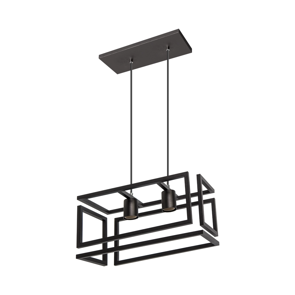 Pendente Aramado Infinity Design Preto Microtextura 2xe27