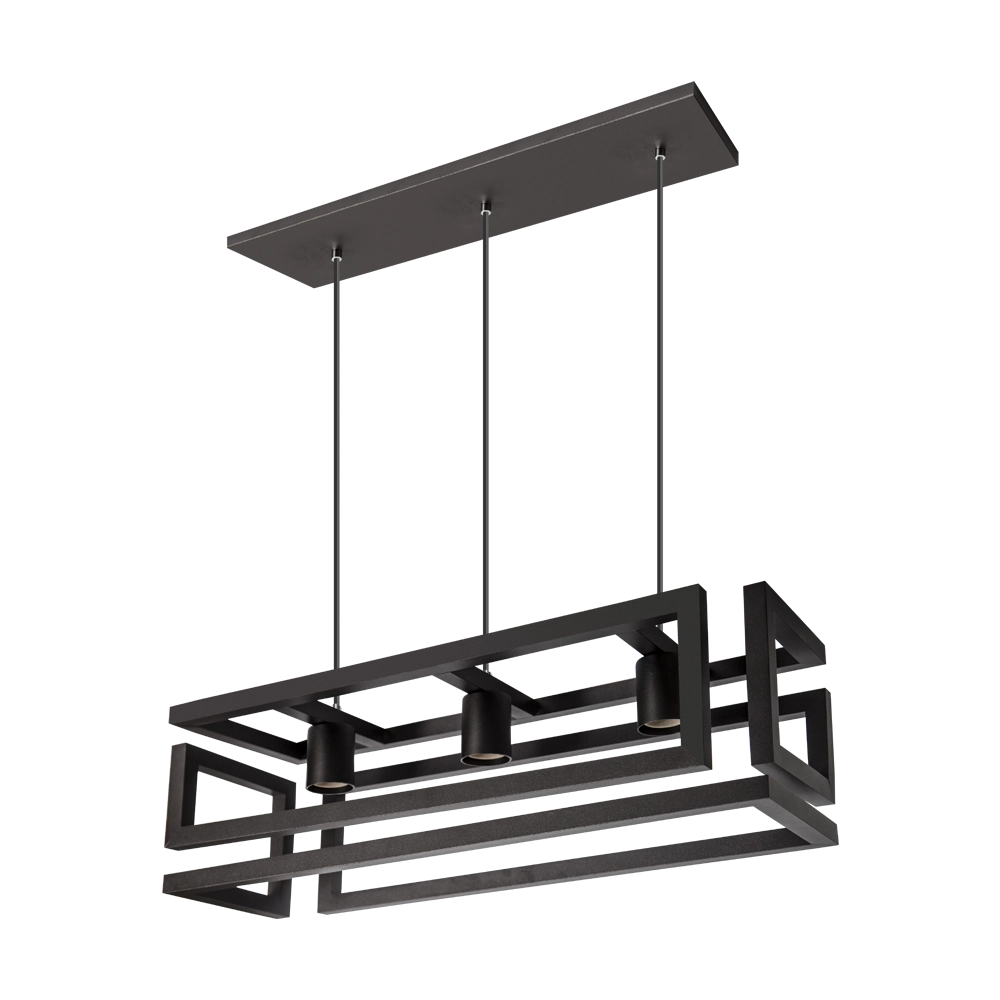 Pendente Aramado Infinity Design Preto Microtextura 3 X E27