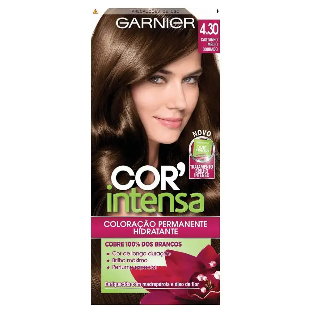 Tintura Nutrisse Cor Intensa 4.30 Castanho Medio Dourado Garnier