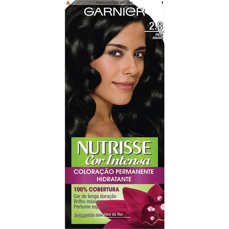 Tintura Permanente Nutrisse 2.8 Preto Azulado Garnier