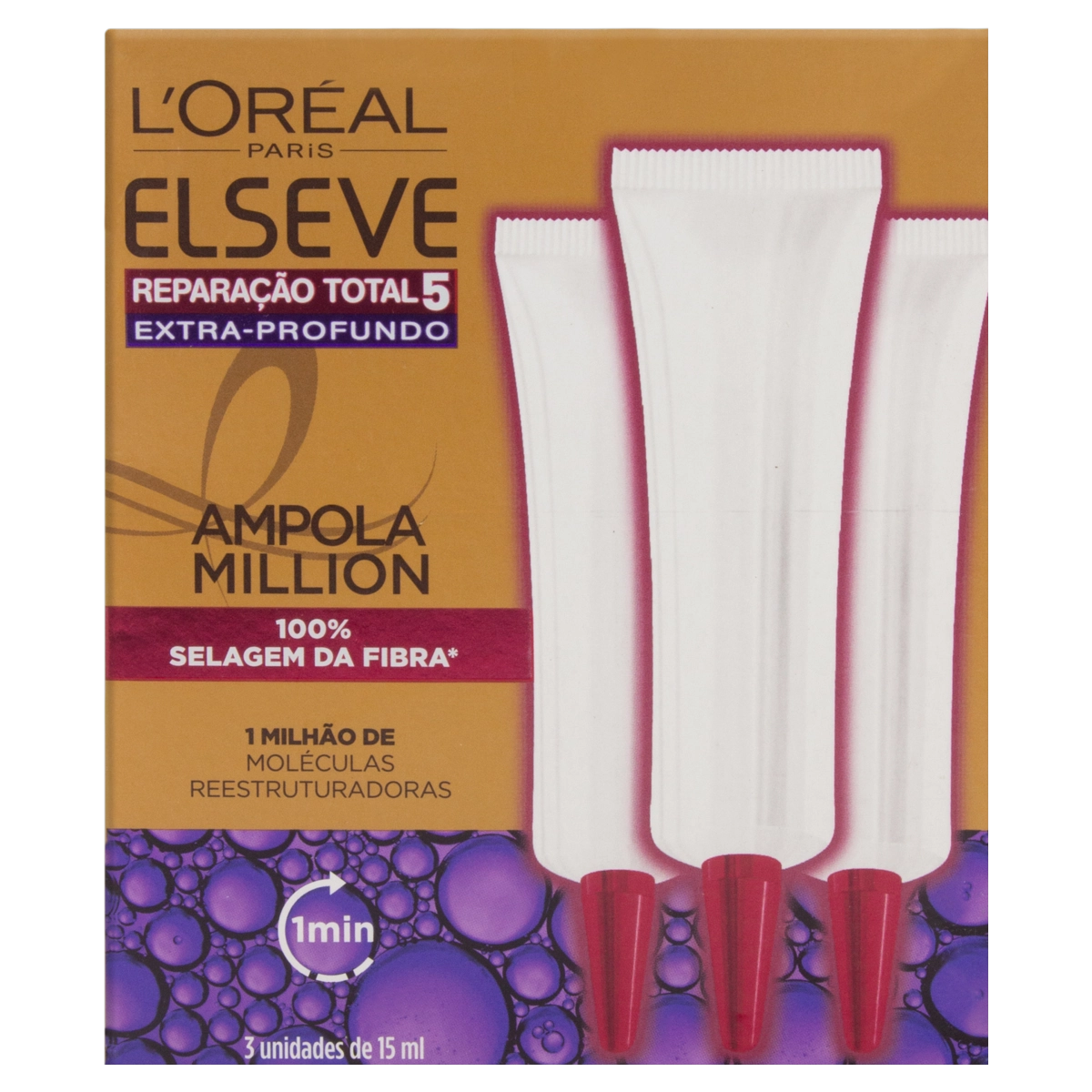 Ampola De Tratamento Loréal Paris Elseve Reparação Total 5 Extra Profundo Caixa 3 Unidades 15ml Cada