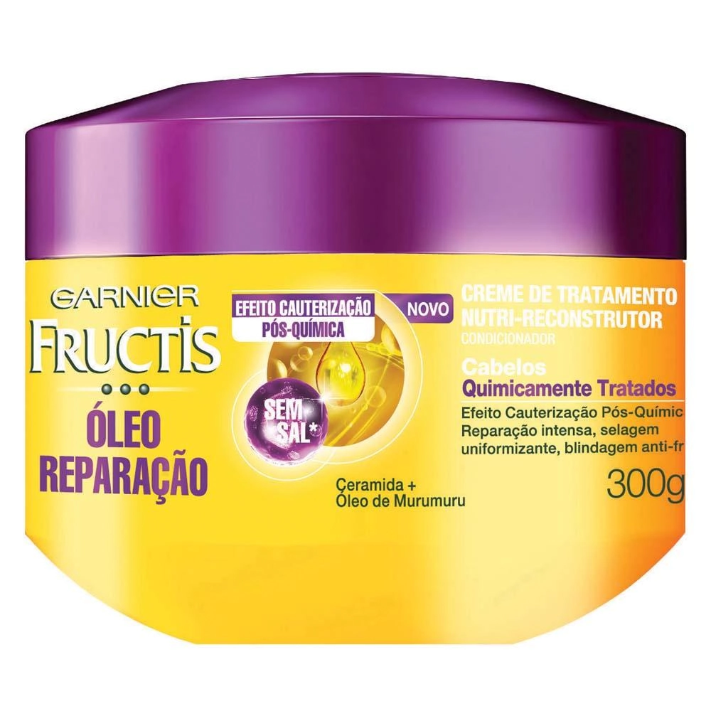Creme Tratamento Fructis 300g óleo Reparação Química Unit