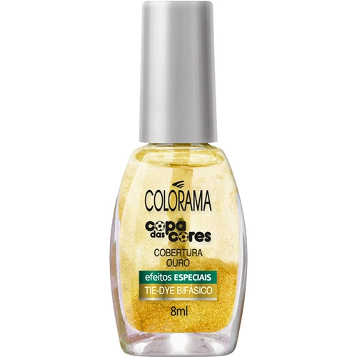 Esmalte Colorama Copa Das Cores Ouro Efeito Tie Dye
