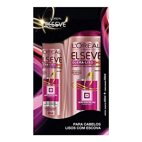 Kit Shampoo 400ml Condicionador 200ml Elseve Quebra Liso Loreal Paris