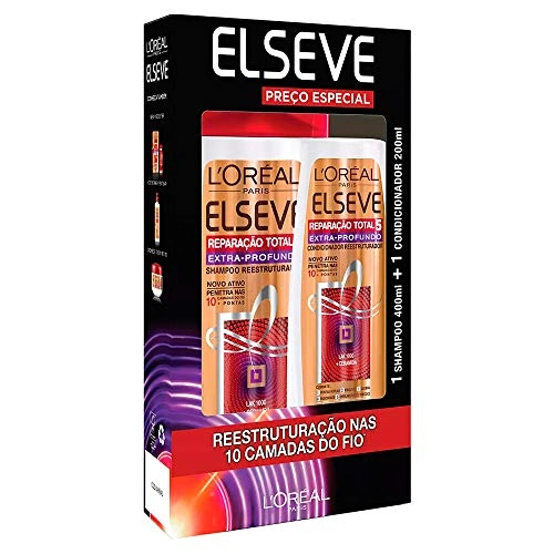 Kit Shampoo 400ml Condicionador 200ml Elseve Reparacao Total 5 Extra Profundo Loreal Paris