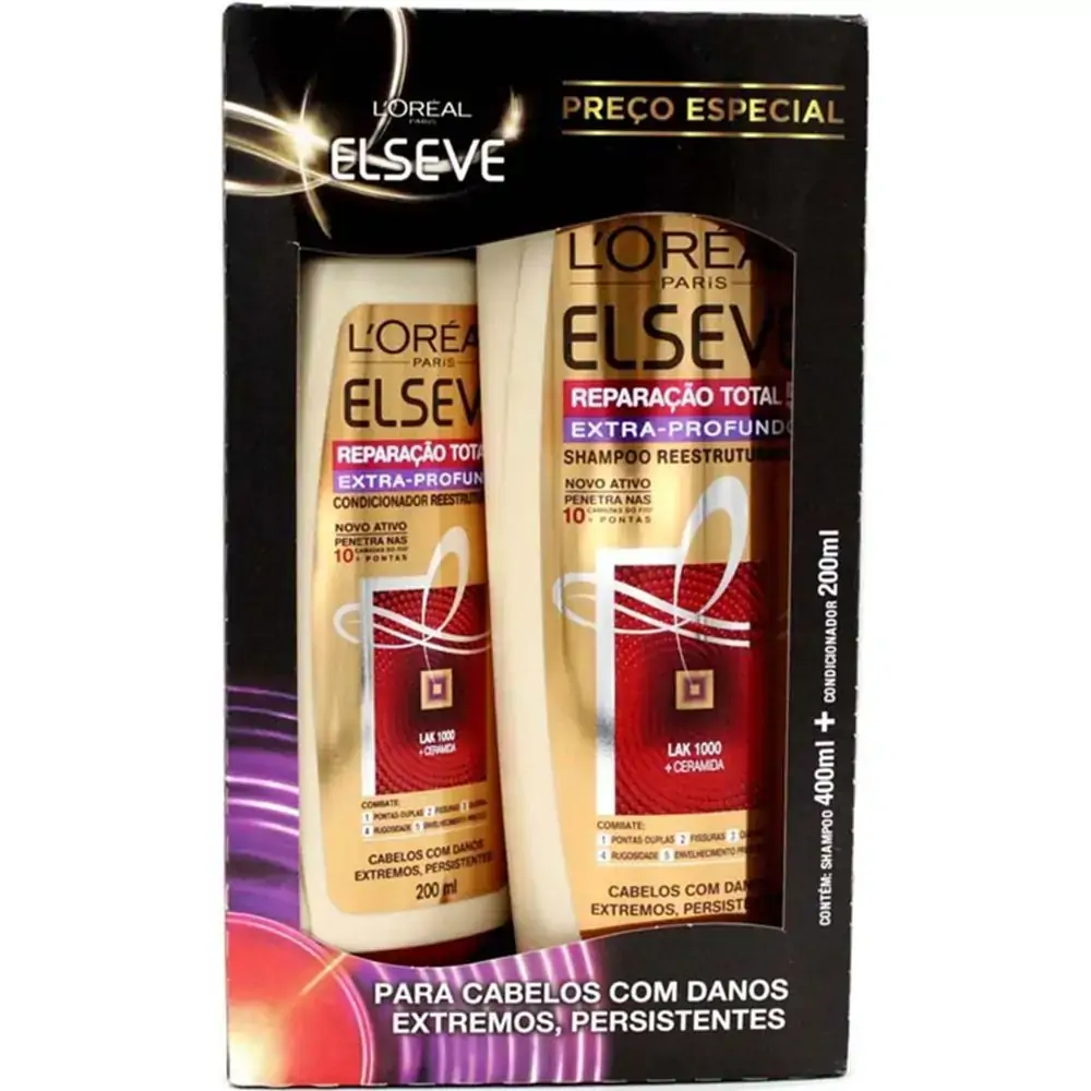 Kit Elseve Sh400ml/cond 200ml Rep Total