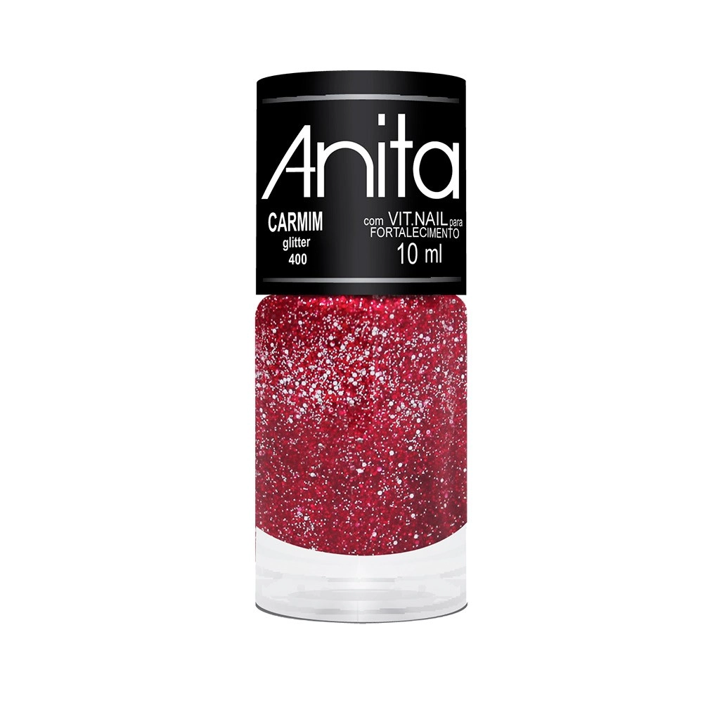 Esmalte Glitter Carmim Anita 10Ml