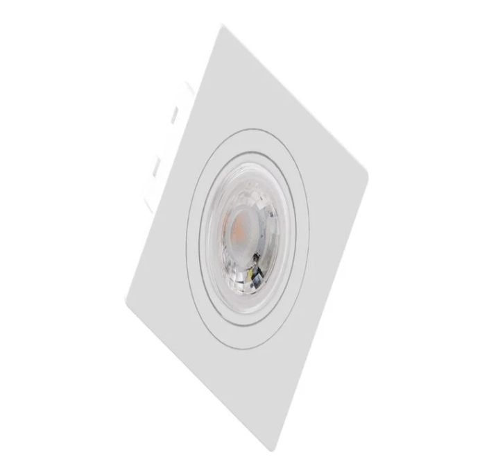 Kit 4 Spots Embutir Mr11 Quadrado Branco Face Plana - Saveenergy