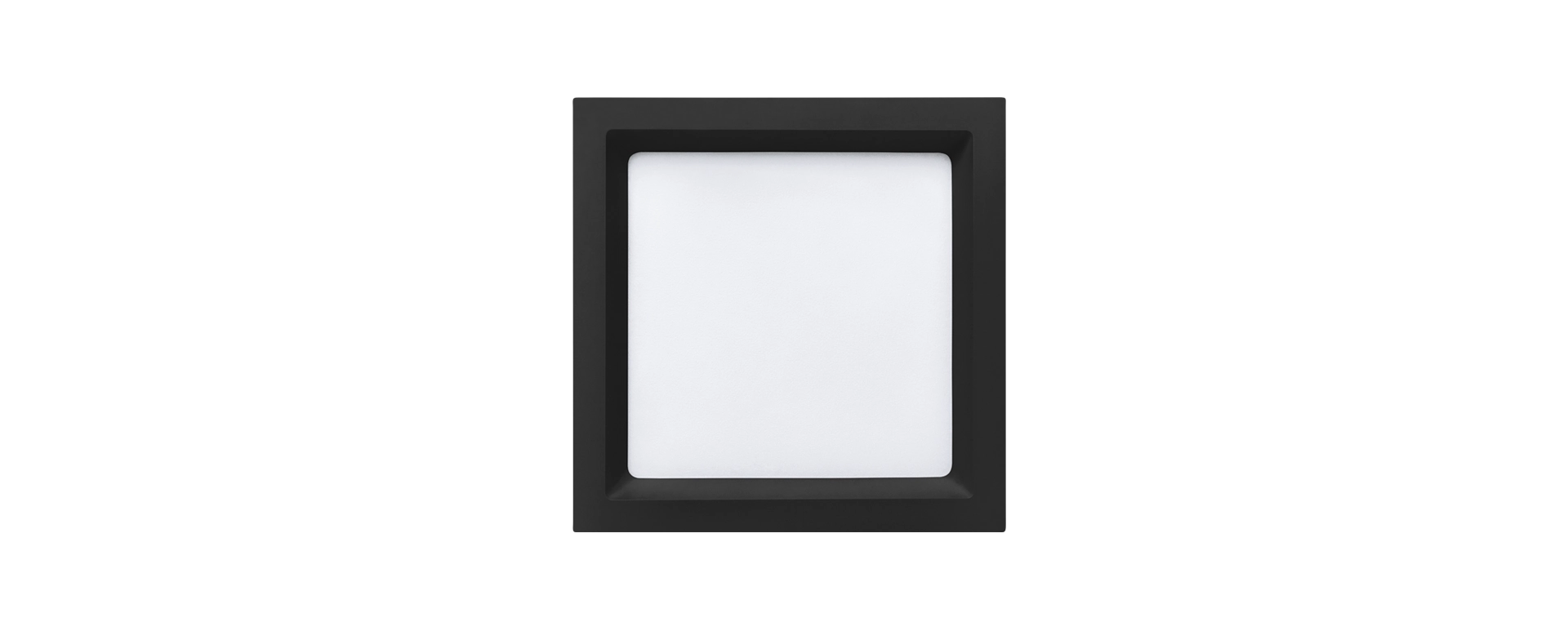 Painel De Led Stella Quadrado Deep De Embutir Recuado 17w Bivolt Preto 3000k Luz Amarela