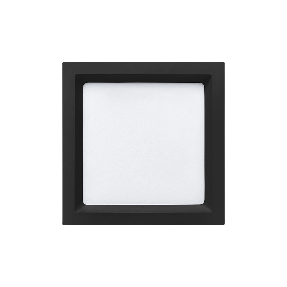 Painel De Led Stella Quadrado Deep De Embutir Recuado 17w Bivolt Preto 4000k Luz Neutra