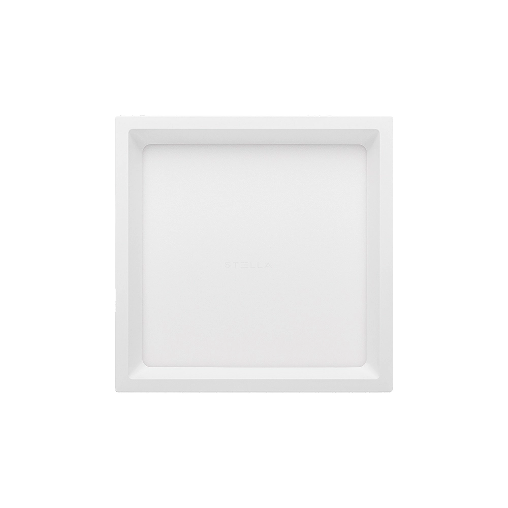 Painel De Led Stella Quadrado Deep De Sobrepor Recuado 17w Bivolt Branco 3000k Luz Amarela