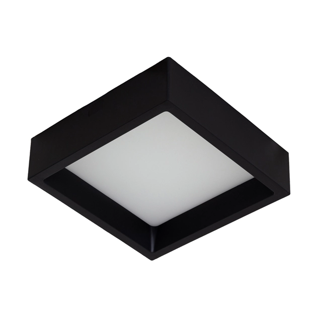 Painel De Sobrepor Recuado Deep 12w 17x17cm Stella - Preto - Luz Quente ( 2700k - 3000k)