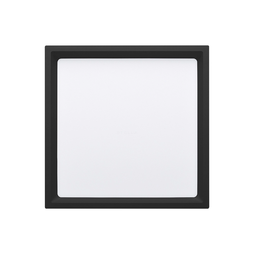 Painel De Led Stella Quadrado Deep De Sobrepor Recuado 22w Bivolt Preto 4000k Luz Neutra