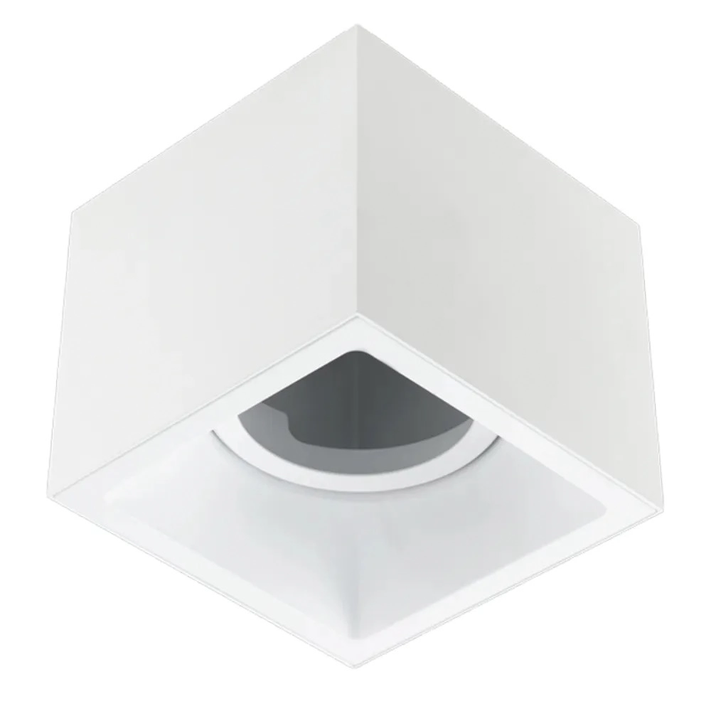 Plafon De Sobrepor Recuado Direcionável Square Out Ar111 Branco Stella