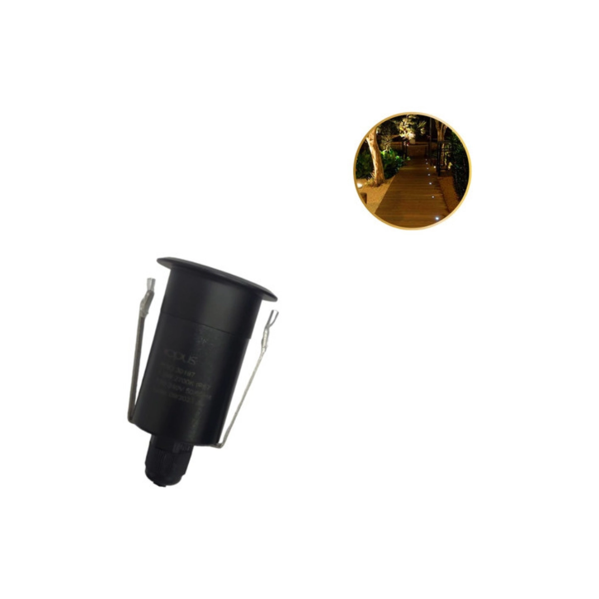 Balizador Solo Embutir Led 1,5w 2700k Antiofuscante Inox/pto - Preto - Preto