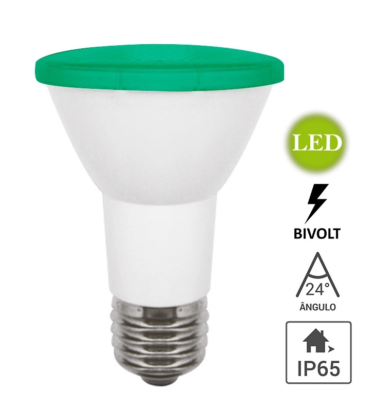Lâmpada Led Par20 6w Verde - Opus