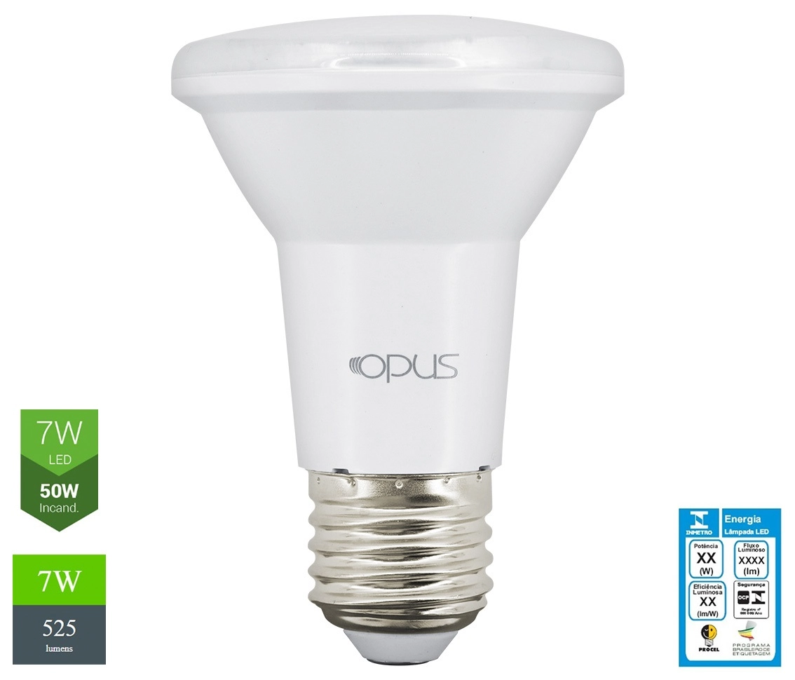 Lâmpada Led Par20 E27 7w 6500k Opus