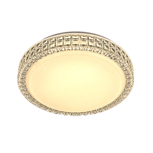 Plafon Led Sagitta Redondo Efeito Cristal 12w Branco Quente