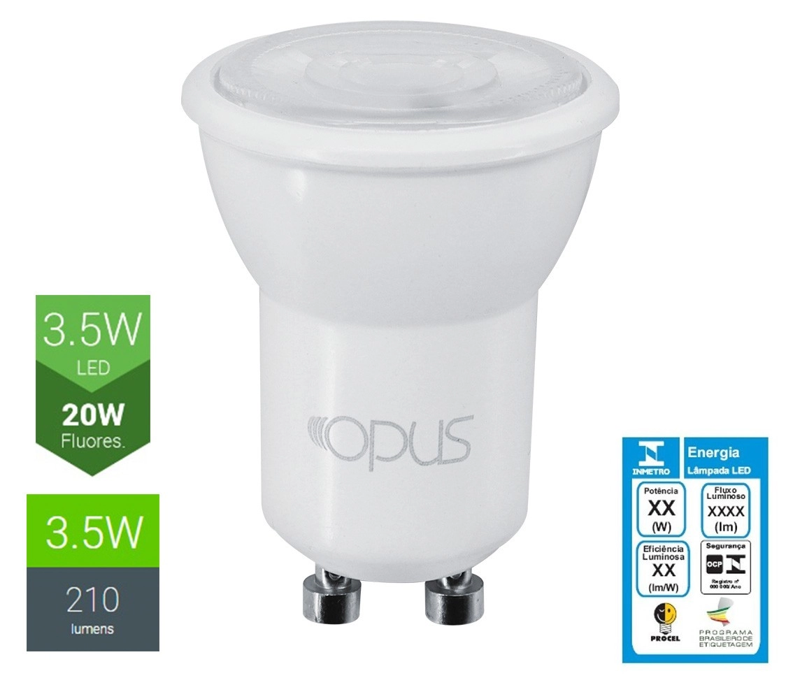 Lâmpada Led Mr11 3.5w 6500k - Opus