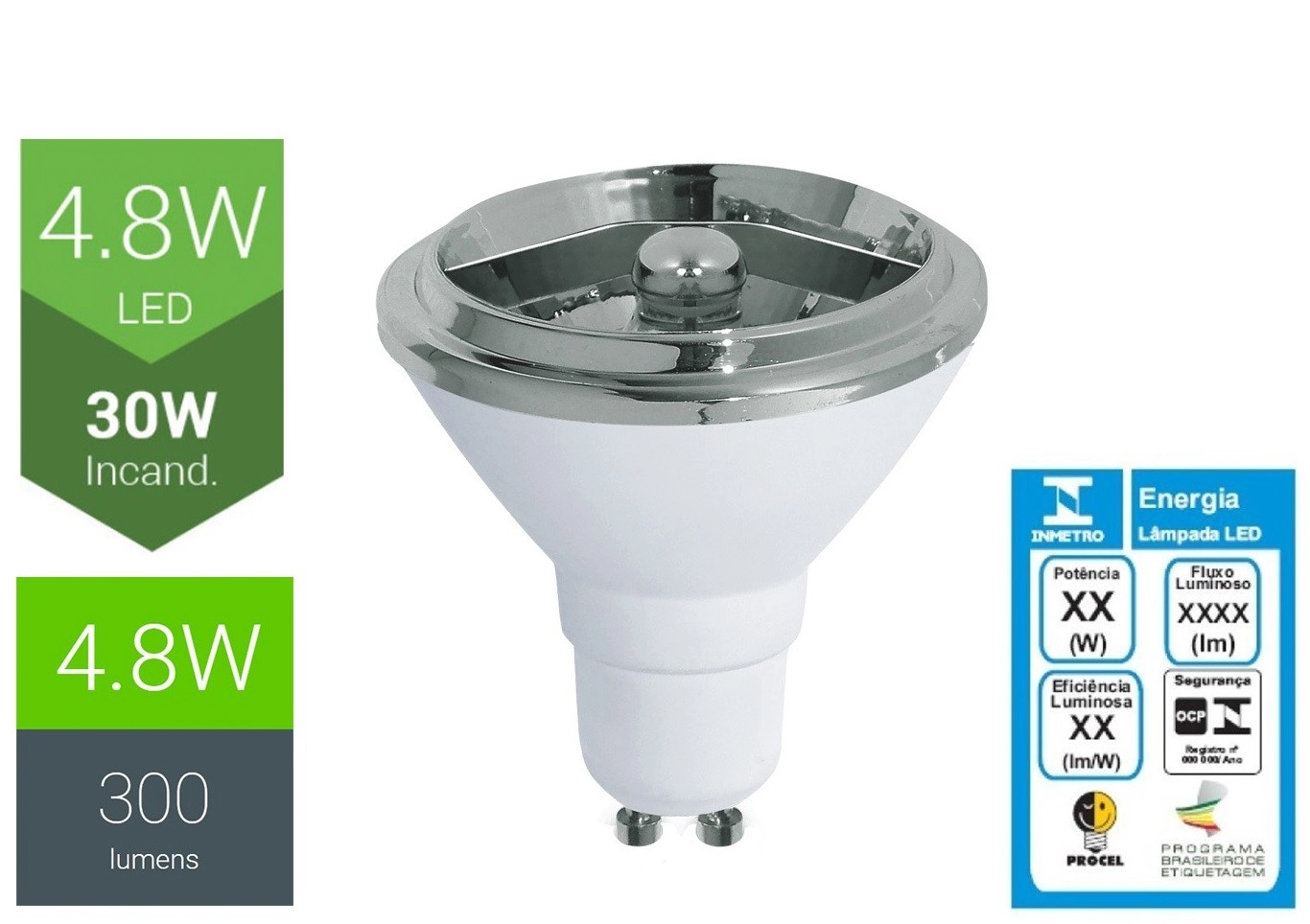 Lâmpada Led Ar70 4.8w 2700k Gu10 24º - Opus