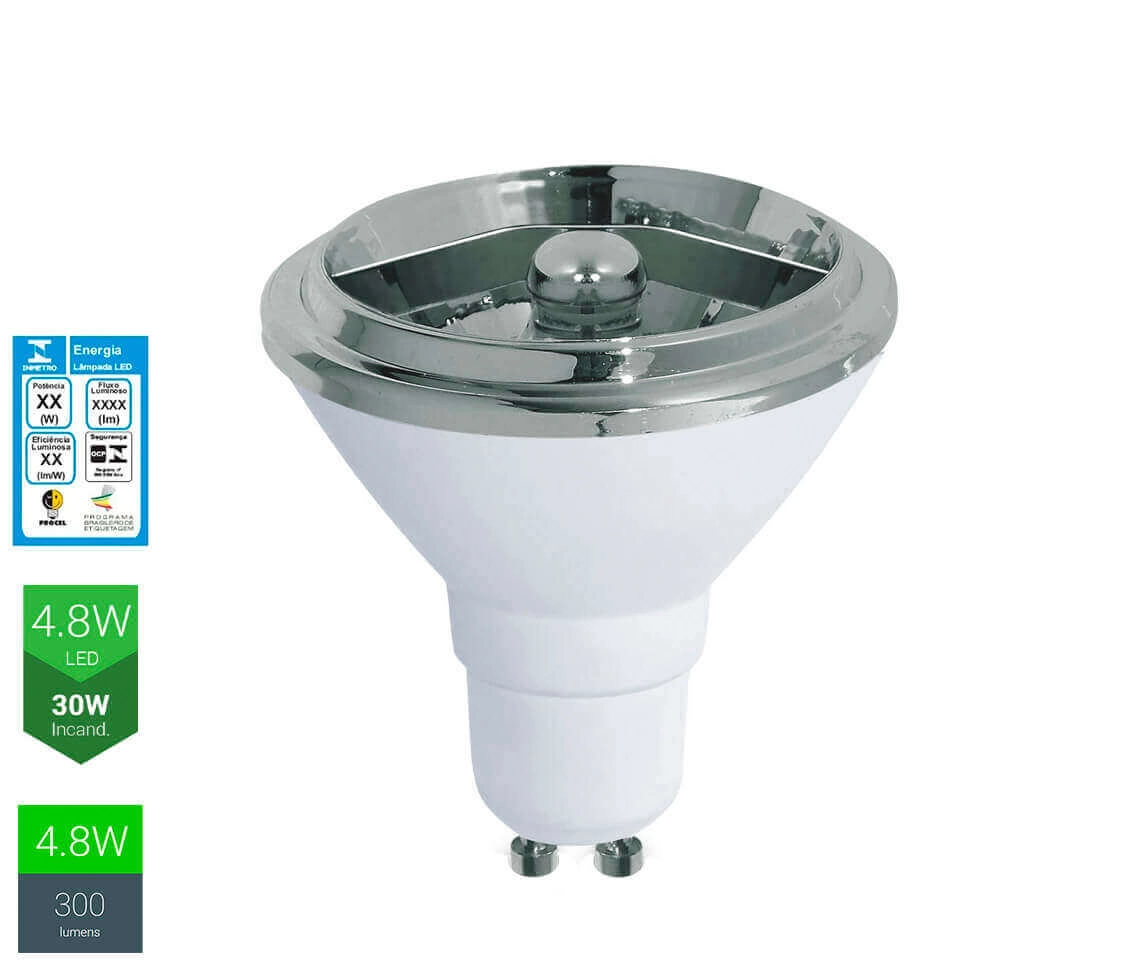Lâmpada Led Ar70 4.8w 4000k Gu10 24º - Opus