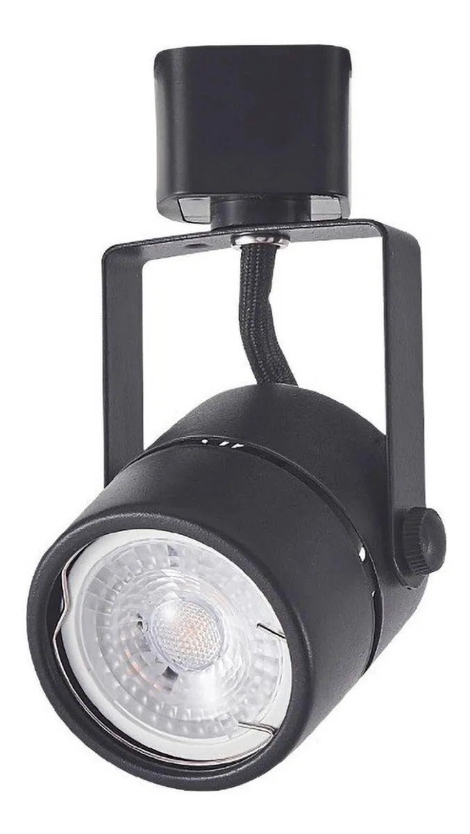 Spot Para Trilho Mr16 Soquete Gu10 Preto Em Ferro - Opus