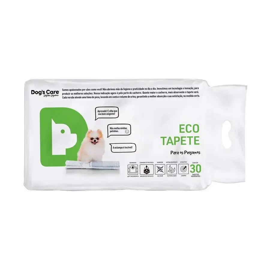 Tapete Higiênico Dogs Care Descartável Eco Pequeno Porte 30 Unidades