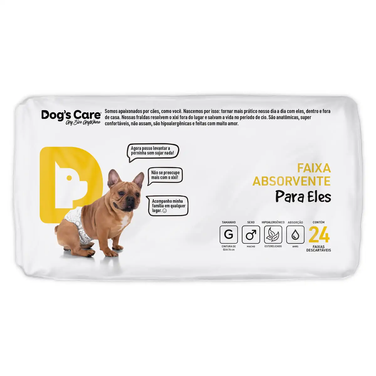 Fralda Dogscare Eco Macho T.g C24un