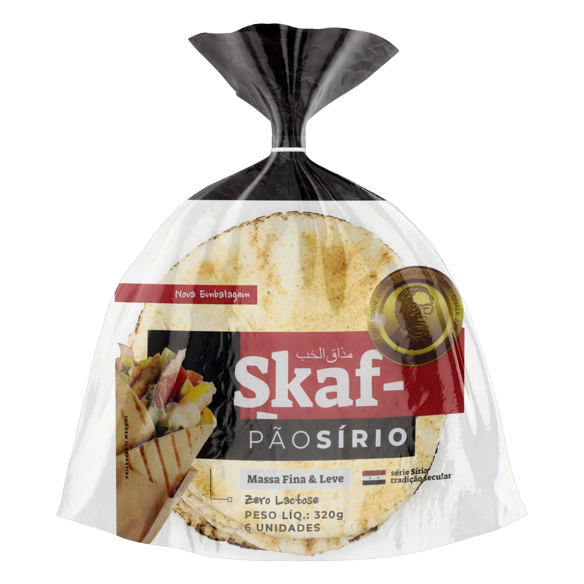 Pão Sírio Zero Lactose Skaf Pacote 320g
