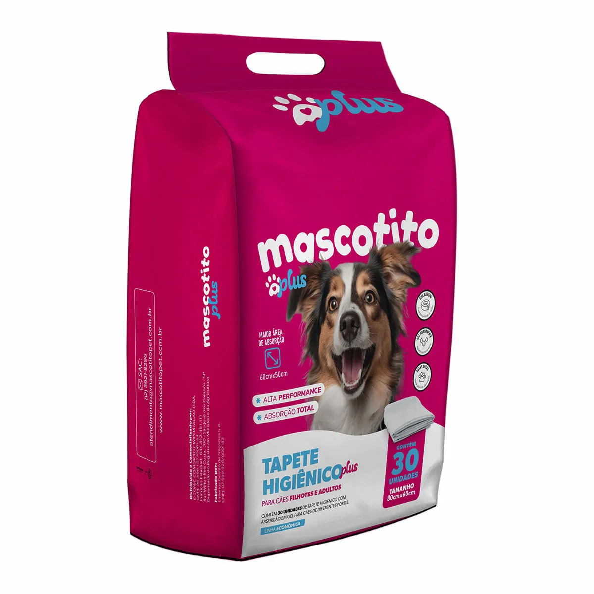 Tapete Higienico Mascotito Plus 80x60 Com 30 Unidades