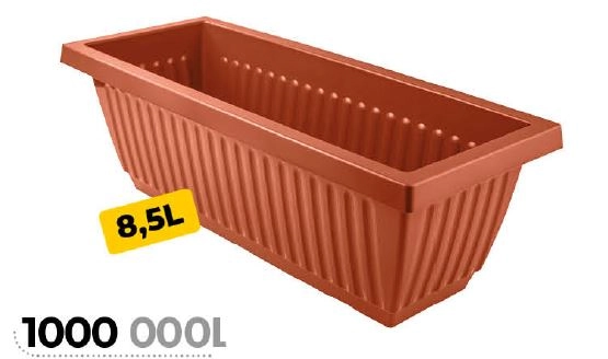 Vaso Retangular Marrom N 47 8,5lt Ref.11000