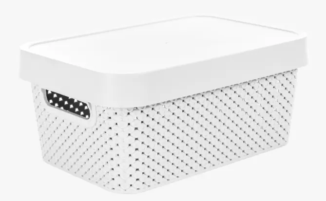 Cesto Organizador C/tampa 4,5l Branco Lummar